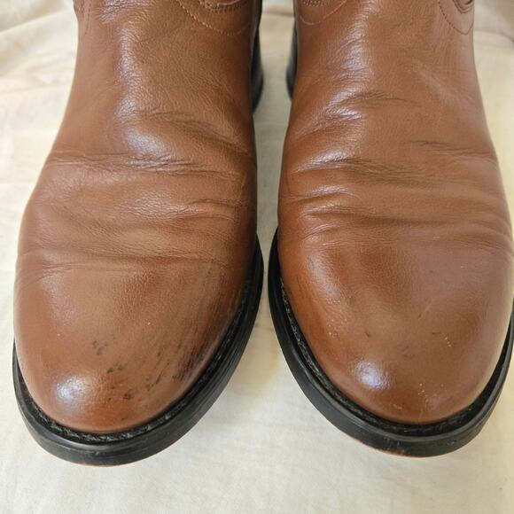 Old West Men\'s Size 8.5D Calf Leather Boots Brown SRM4017 *read* main image 6
